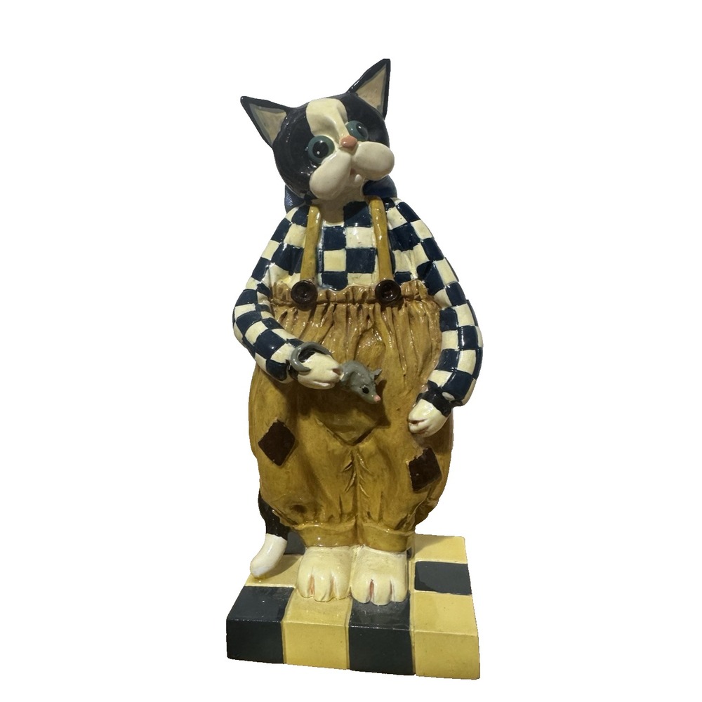 Vintage Black and White Cat Figurine Mouse Donna Little Enesco Special Edition